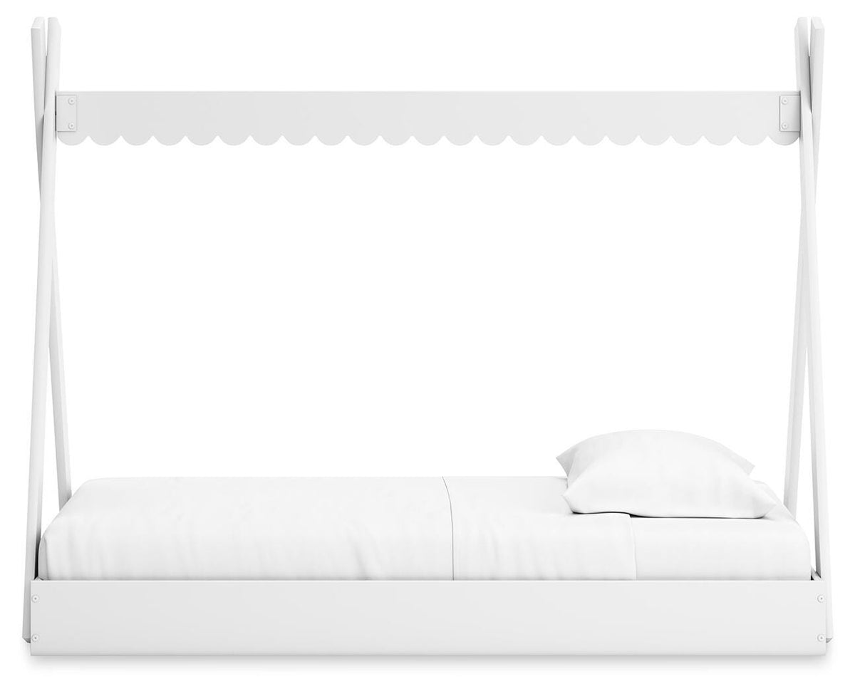 Hallityn Twin Tent Bed in White, alternate side view