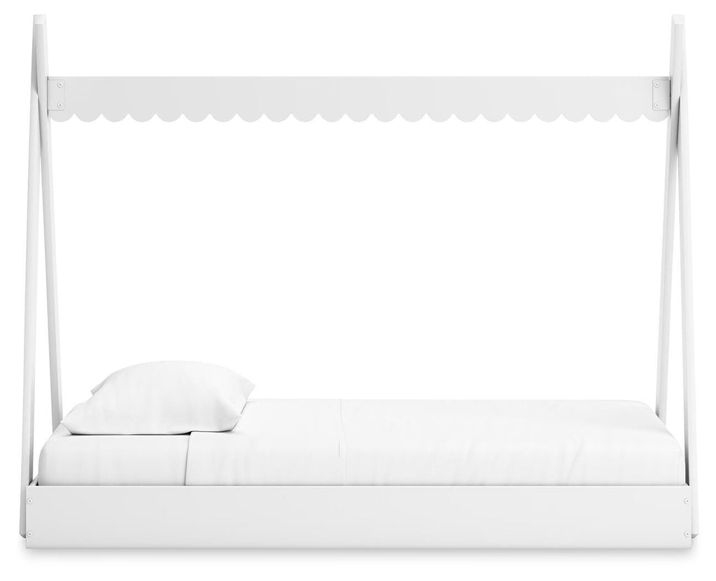 Hallityn Twin Tent Bed in White, side view