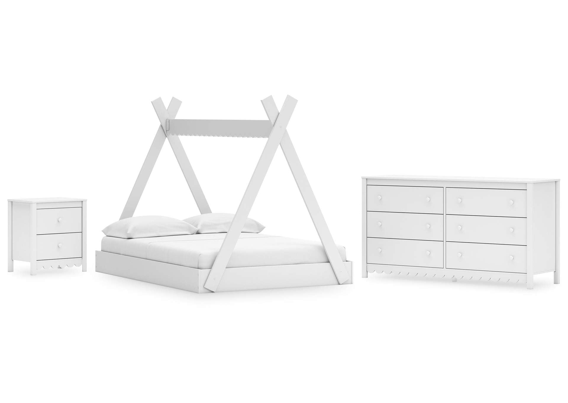 Hallityn Full Tent Bed, Dresser and Nightstand