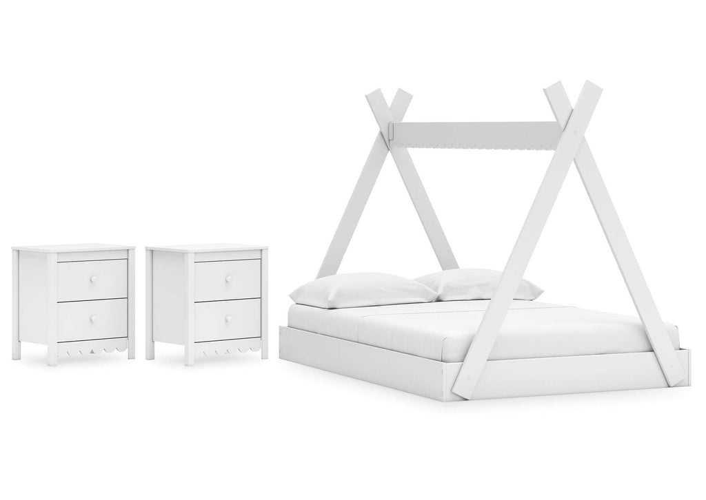 Hallityn Full Tent Bed and 2 Nightstands