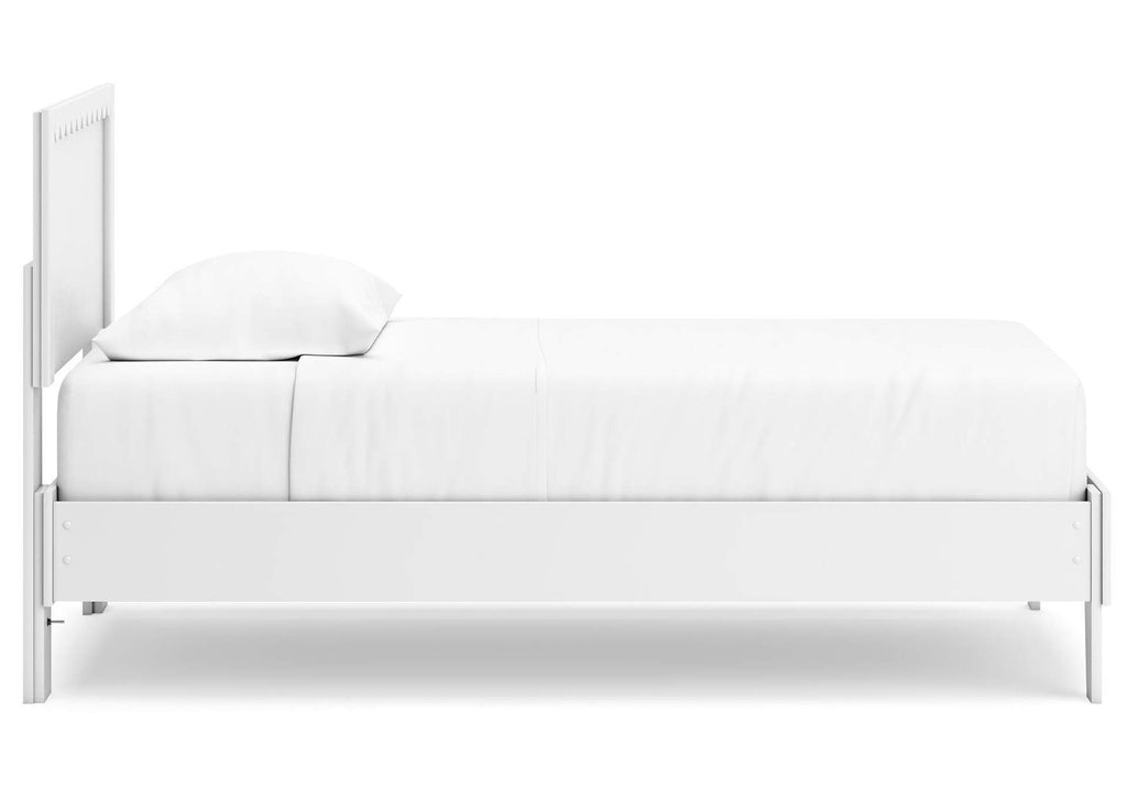 Hallityn Twin Panel Platform Bed, Dresser and 2 Nightstands side view