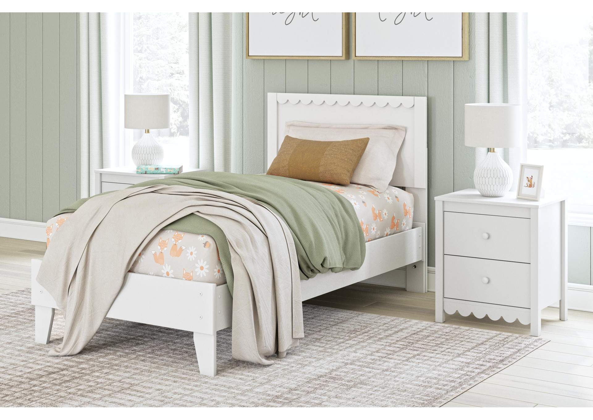 Hallityn Twin Panel Headboard, Dresser, Chest and Nightstand