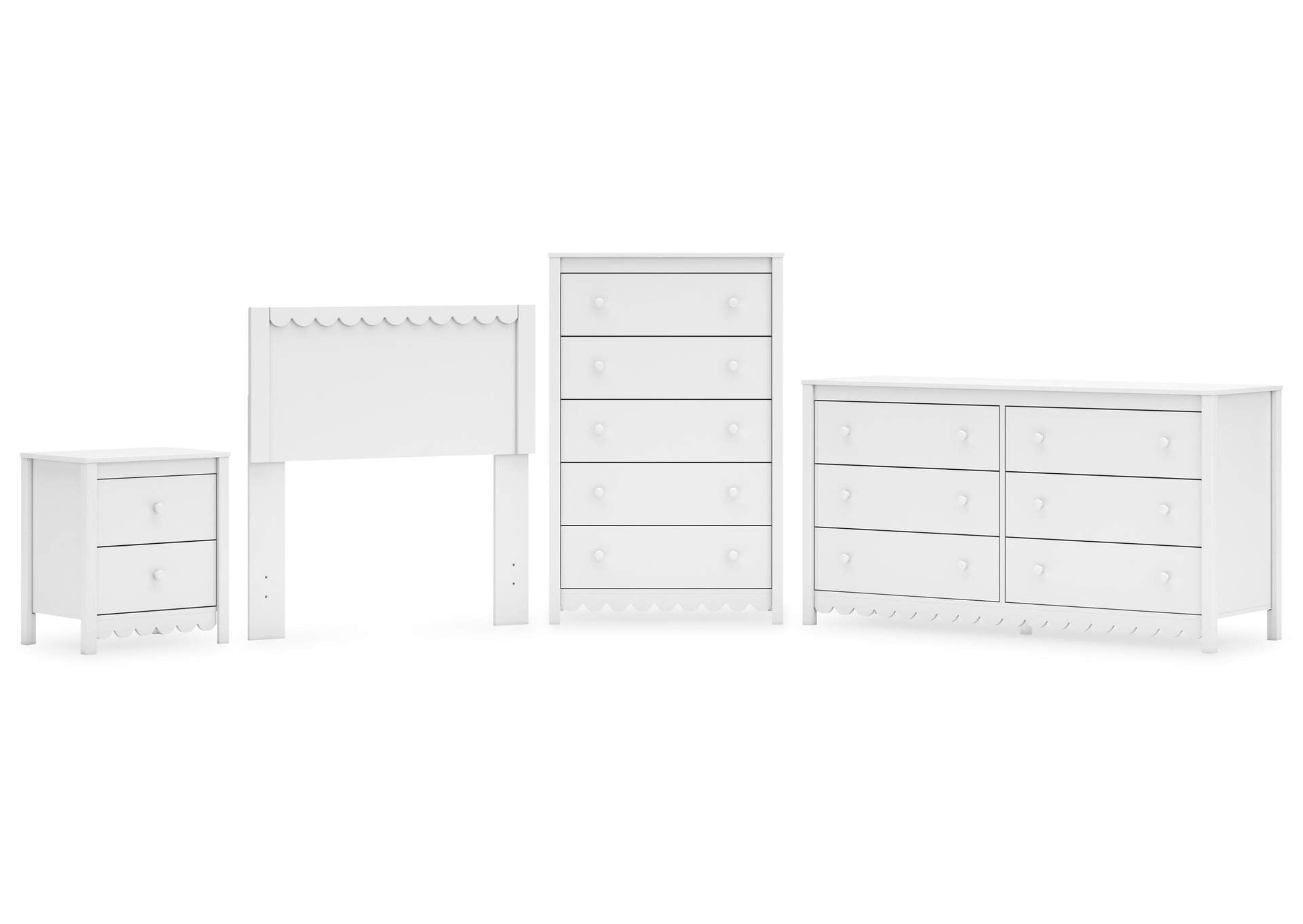 Hallityn Twin Panel Headboard, Dresser, Chest and Nightstand