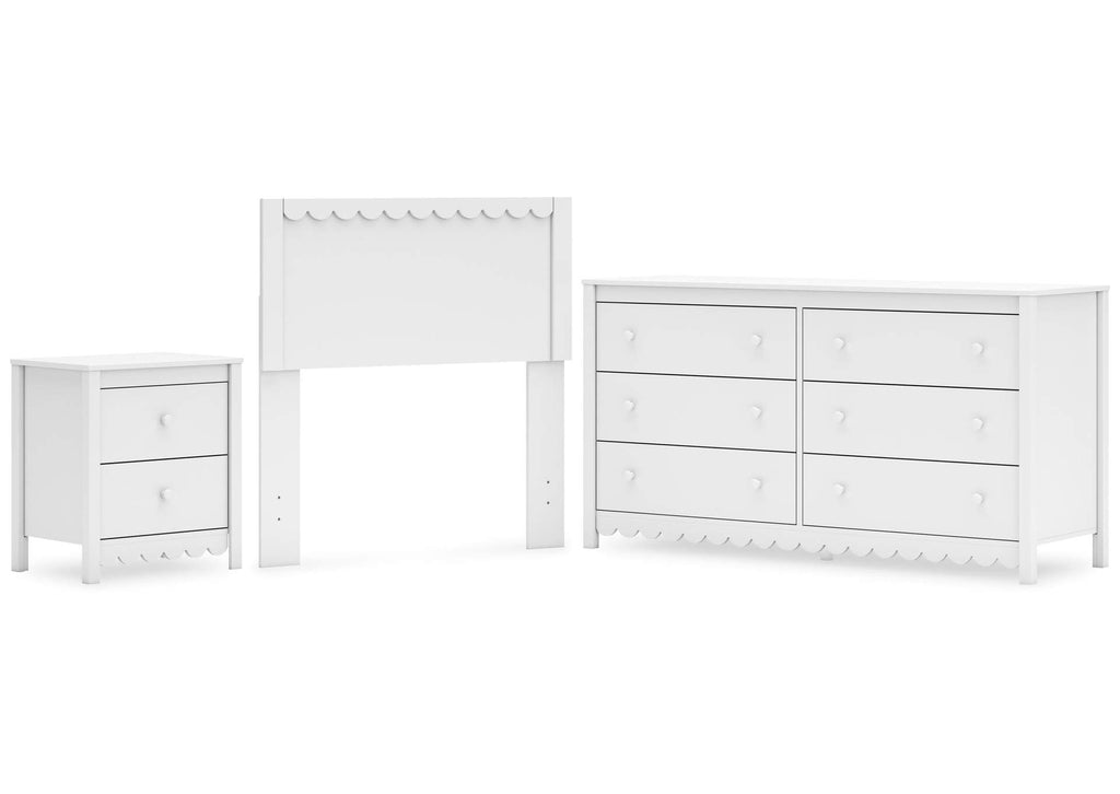 Hallityn Twin Panel Headboard, Dresser and Nightstand