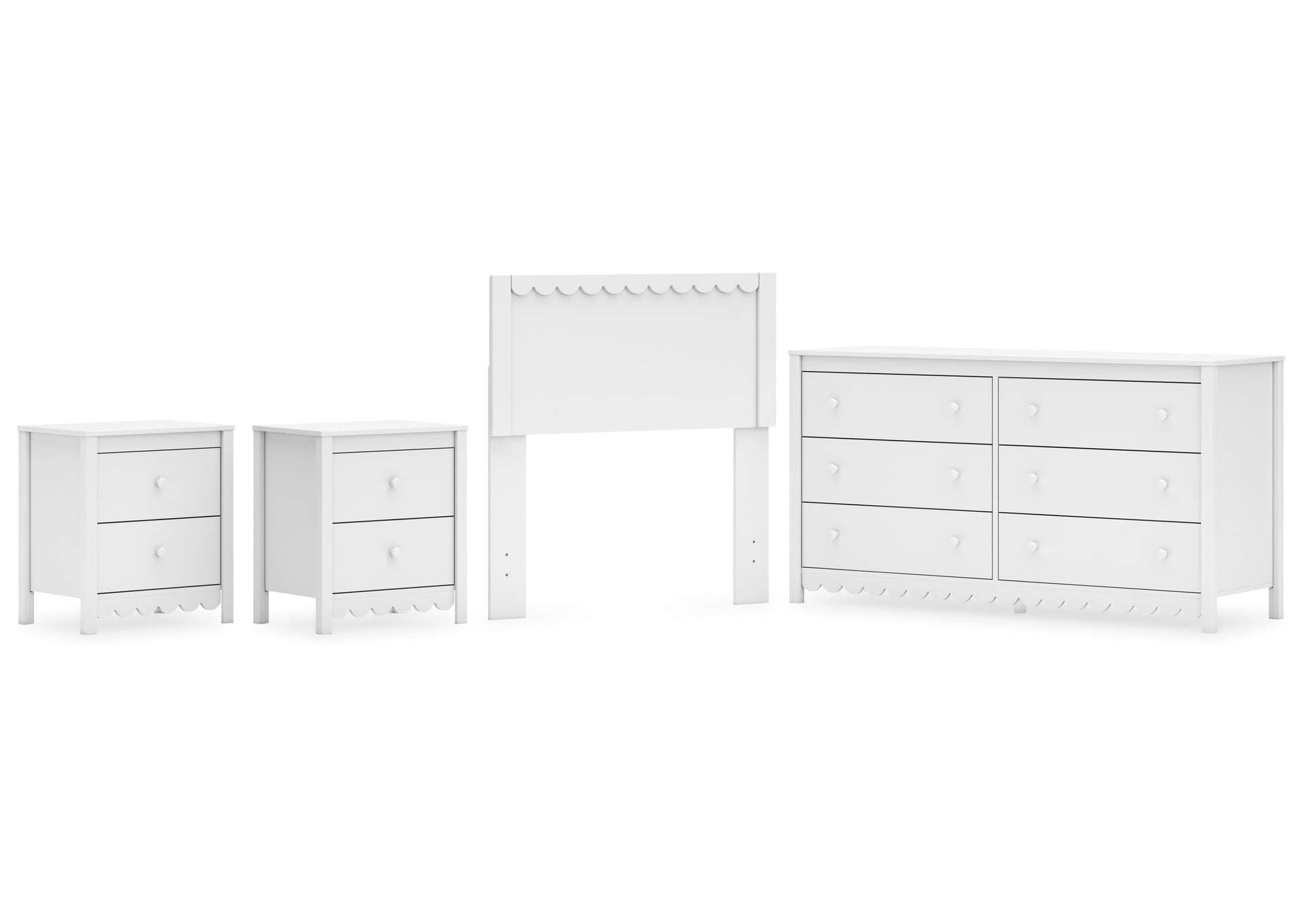 Hallityn Twin Panel Headboard, Dresser and 2 Nightstands
