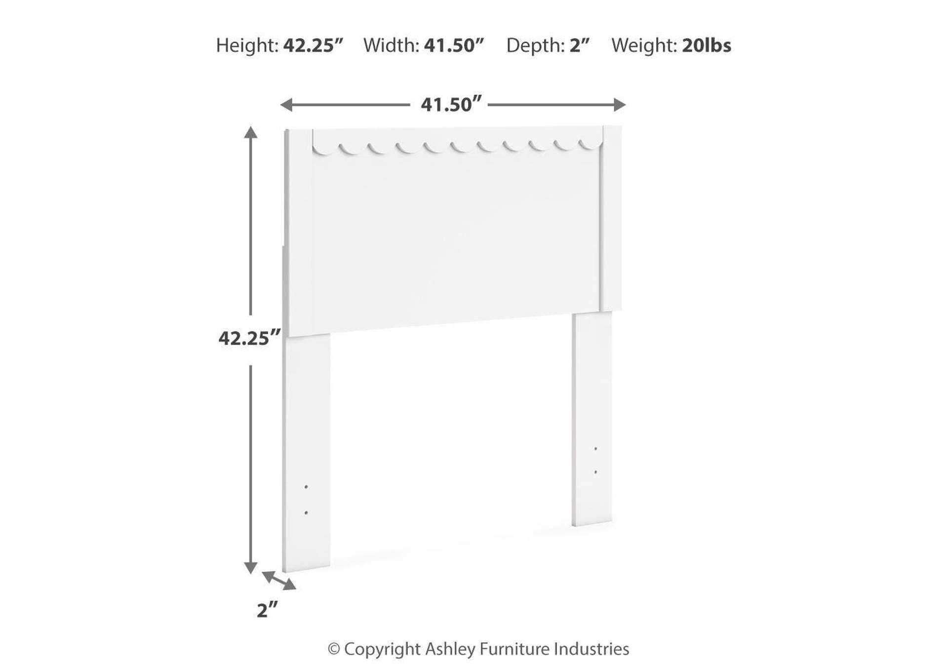 Hallityn Twin Panel Headboard, Dresser and Nightstand dimensions