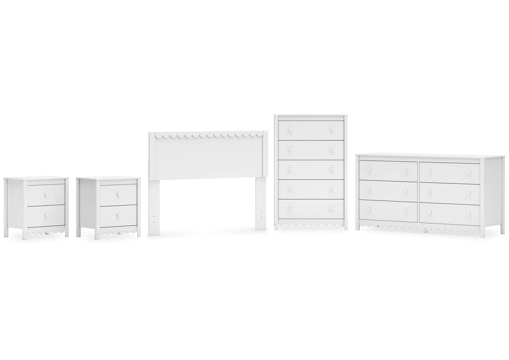 Hallityn Full Panel Headboard, Dresser, Chest and 2 Nightstands