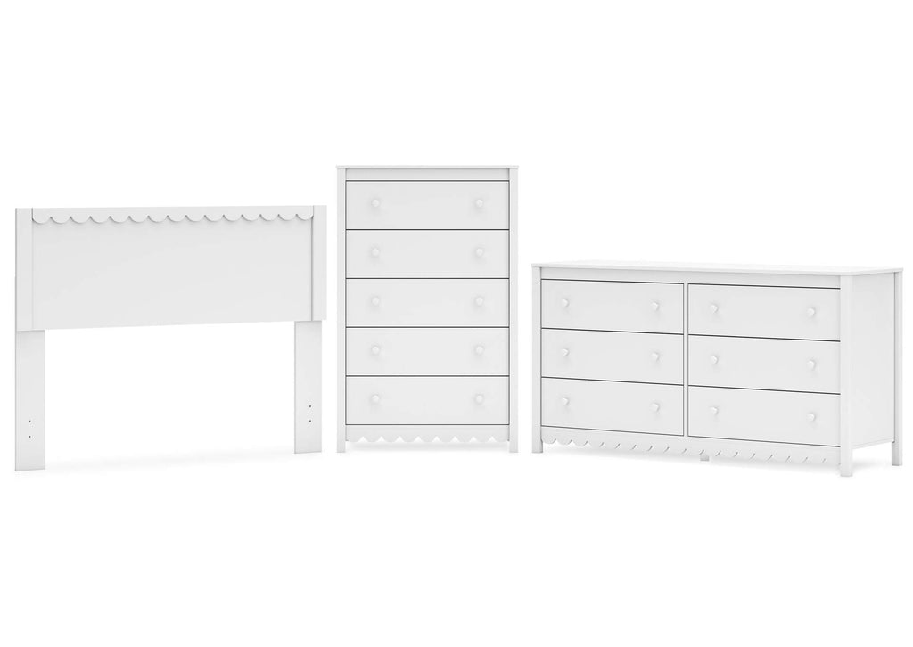 Hallityn Full Panel Headboard, Dresser and Chest