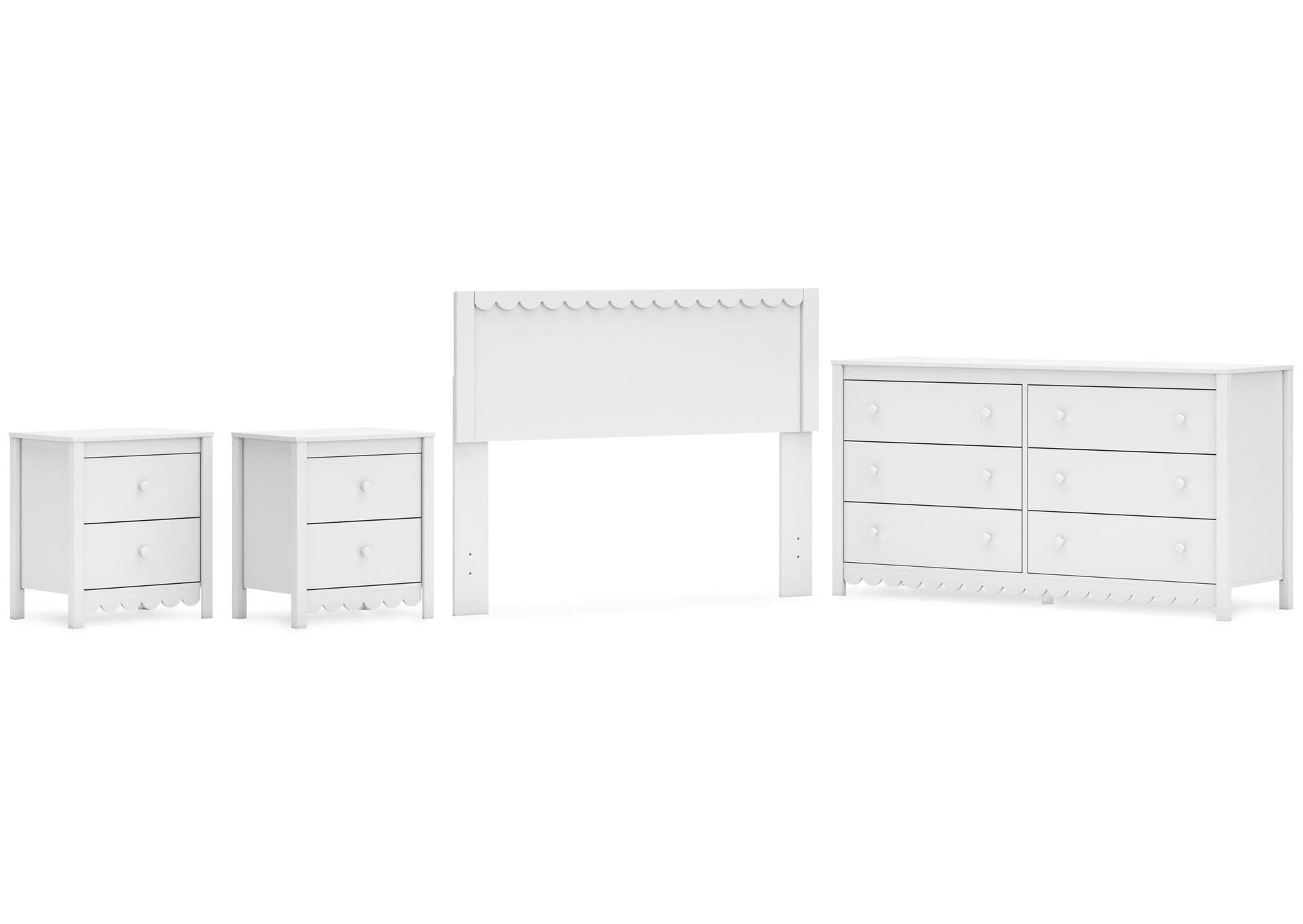 Hallityn Full Panel Headboard, Dresser and 2 Nightstands