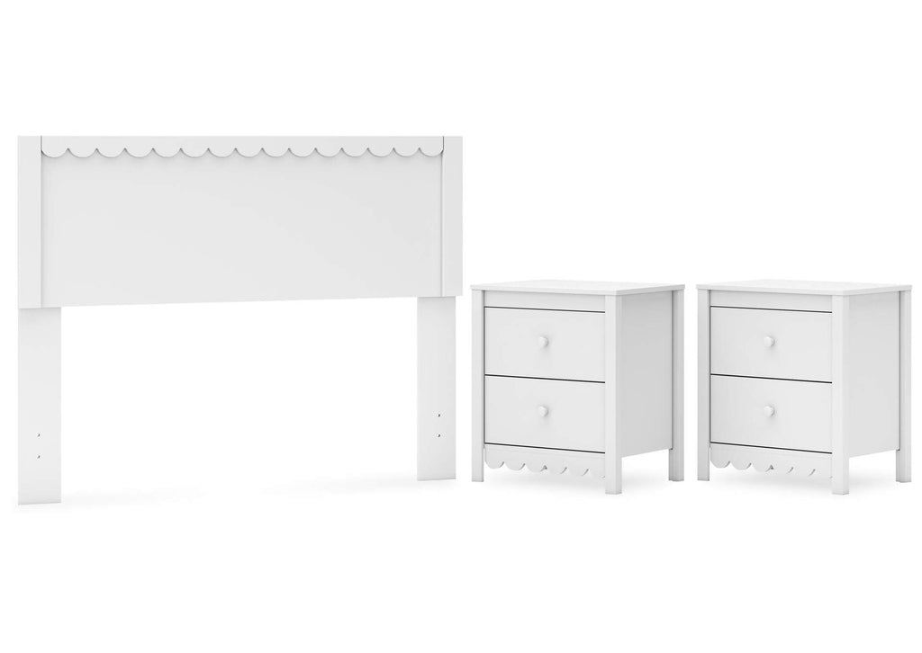 Hallityn Full Panel Headboard and 2 Nightstands
