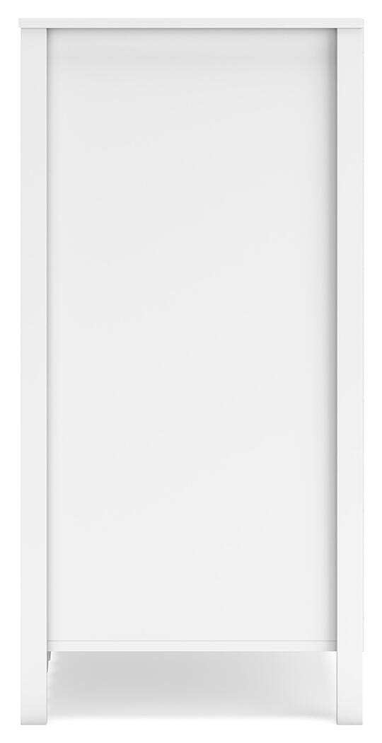 Hallityn Bookcase in White, alternate side view