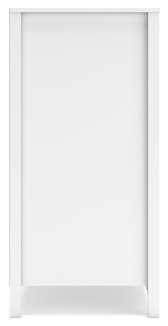 Hallityn Bookcase in White, side view