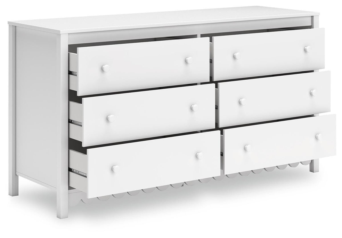 Hallityn Dresser in White, open view