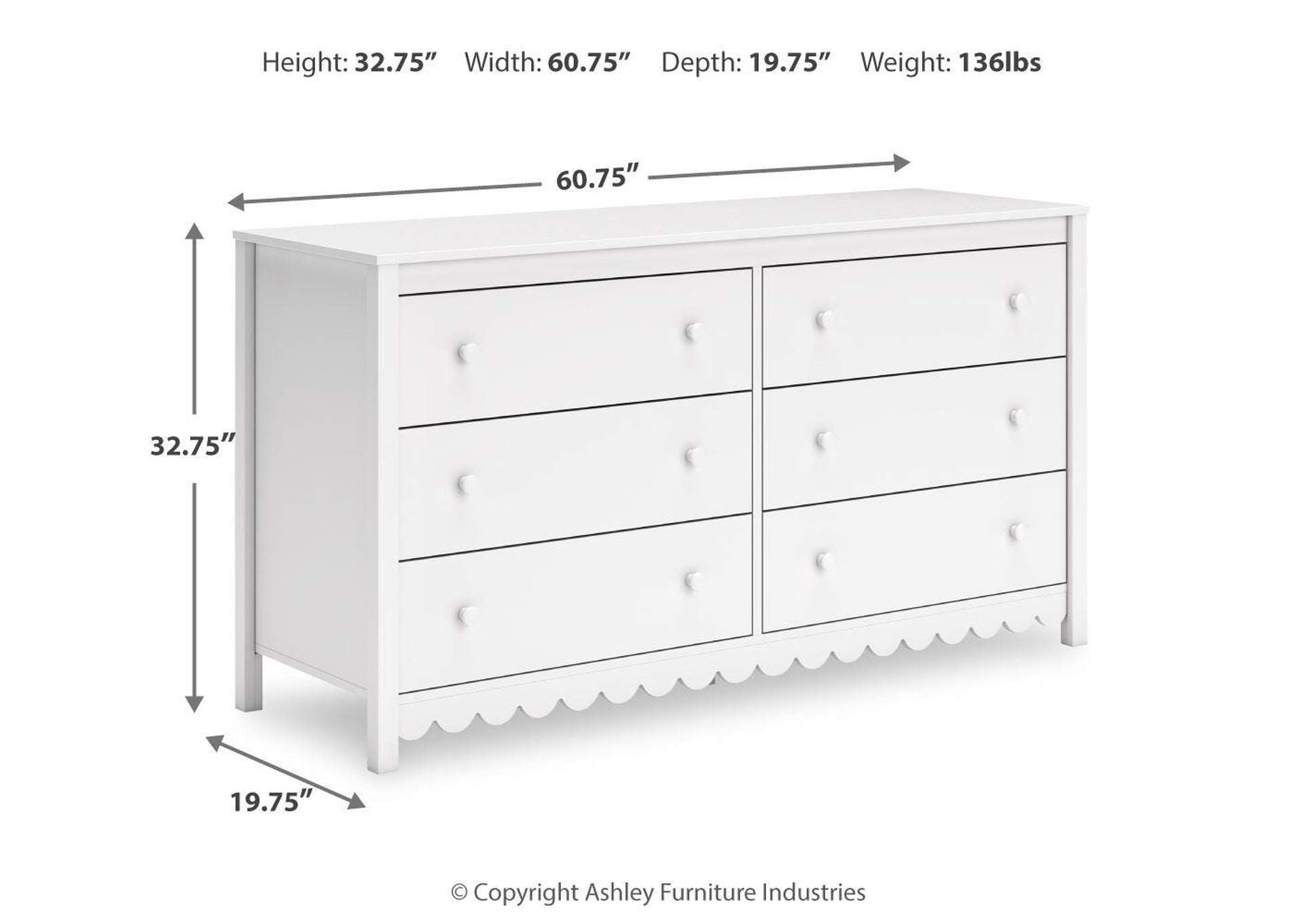 Hallityn Full Panel Headboard, Dresser and Nightstand dimensions
