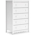 Hallityn Chest of Drawers in White, angle view