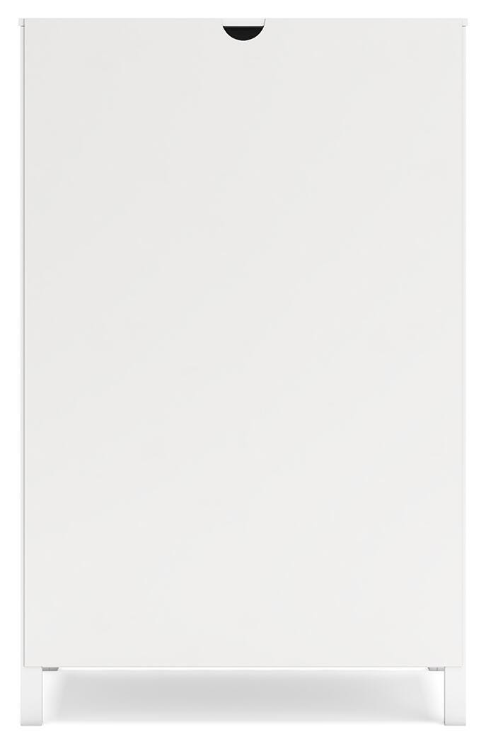 Hallityn Chest of Drawers in White, back view