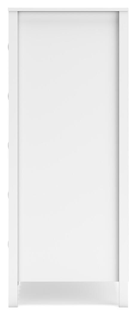 Hallityn Chest of Drawers in White, alternate side view