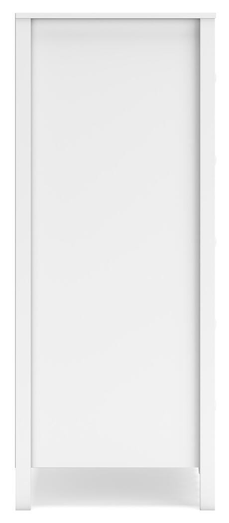 Hallityn Chest of Drawers in White, side view