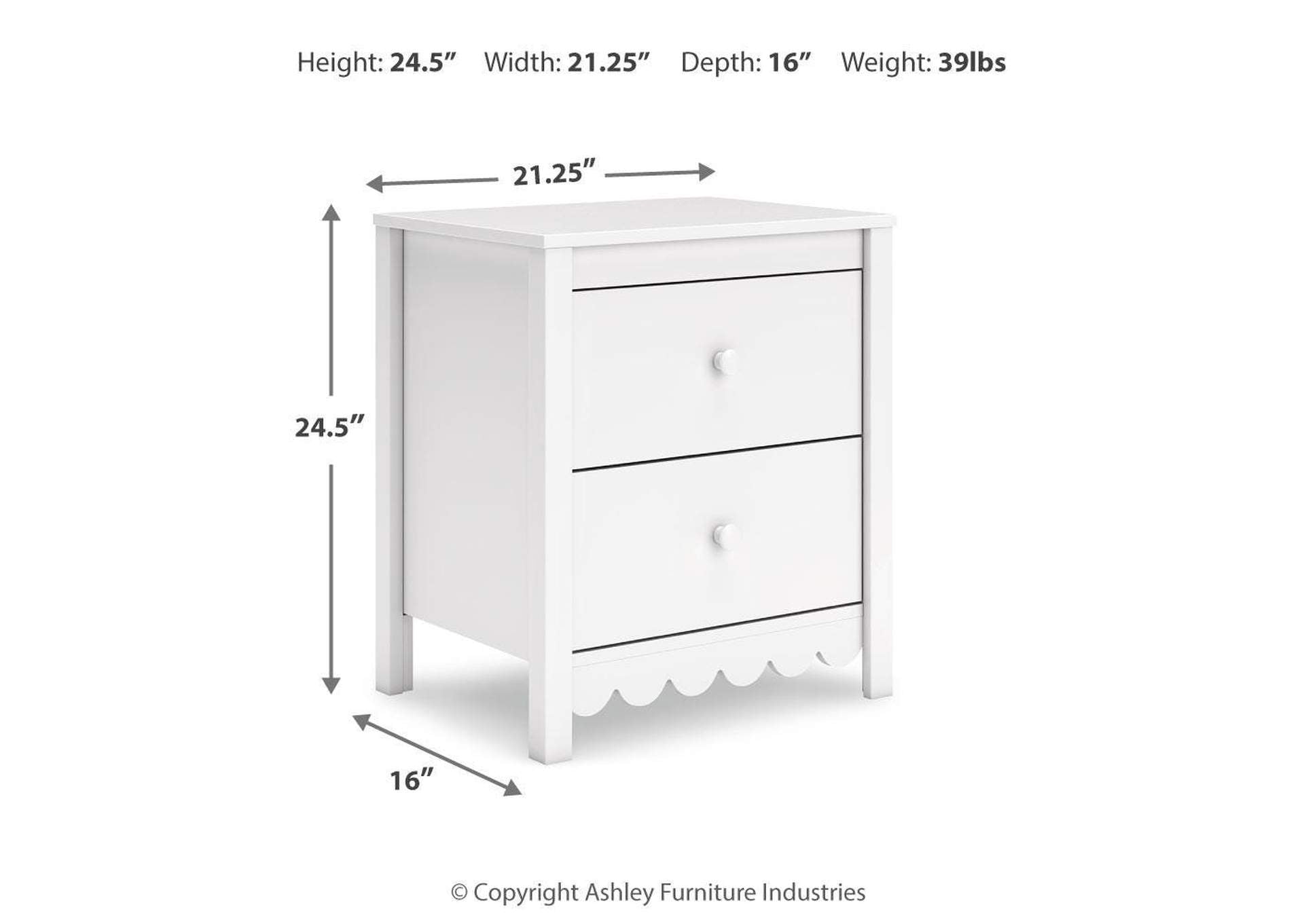 Hallityn Twin Panel Headboard, Dresser and Nightstand dimensions