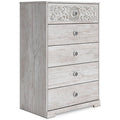 Paxberry Chest of Drawers in Whitewash, angle view