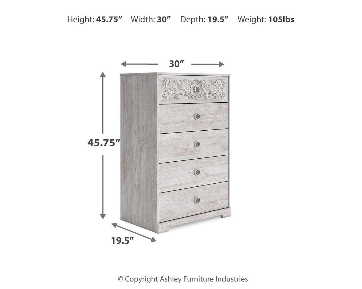 Paxberry Chest of Drawers in Whitewash, alternate view 10