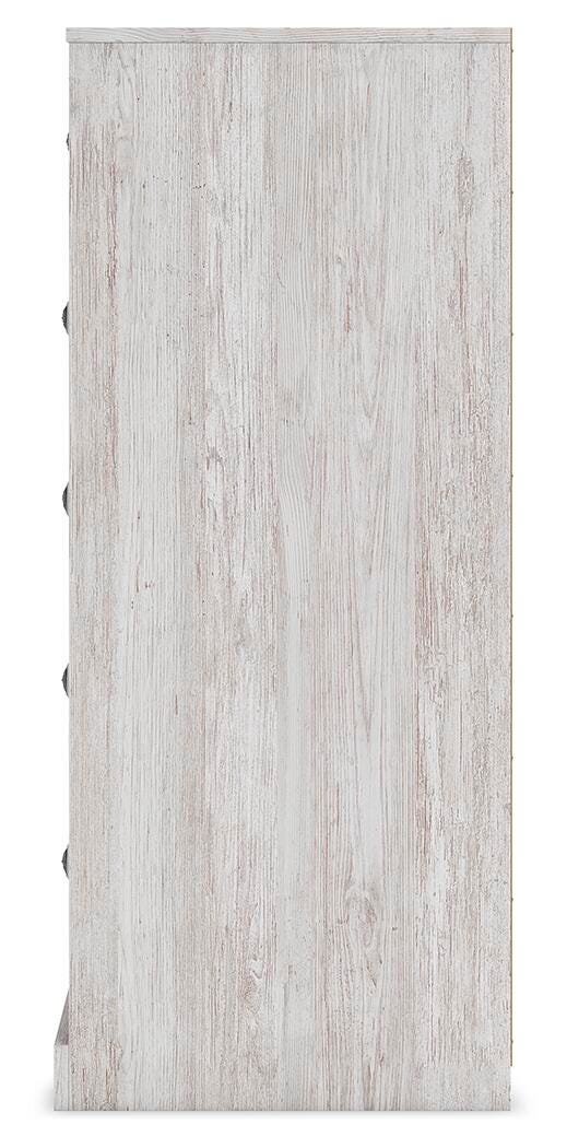 Paxberry Chest of Drawers in Whitewash, alternate side view
