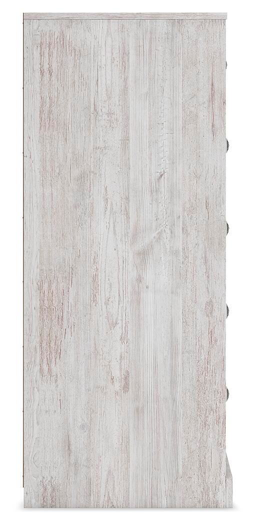 Paxberry Chest of Drawers in Whitewash, side view
