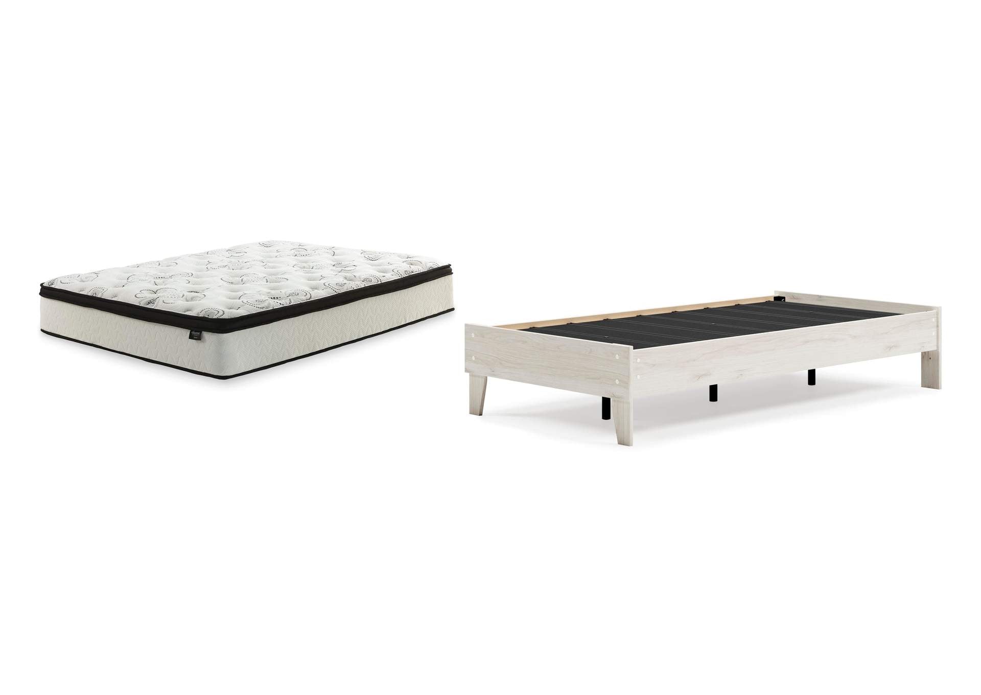 Socalle Twin Platform Bed with Chime 12 Inch Plush Hybrid Twin Mattress