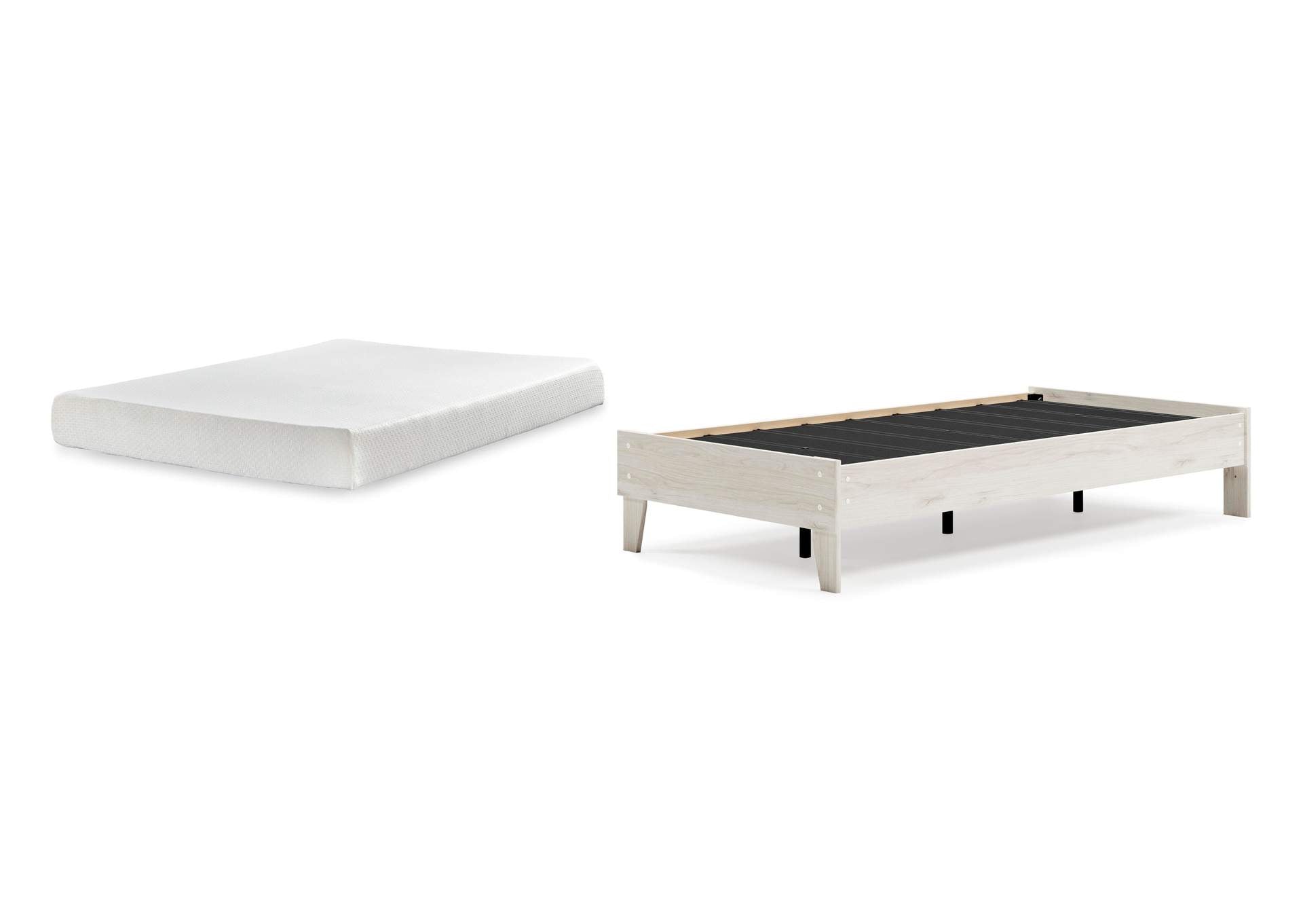Socalle Twin Platform Bed with Chime 8 Inch Medium Memory Foam Mattress