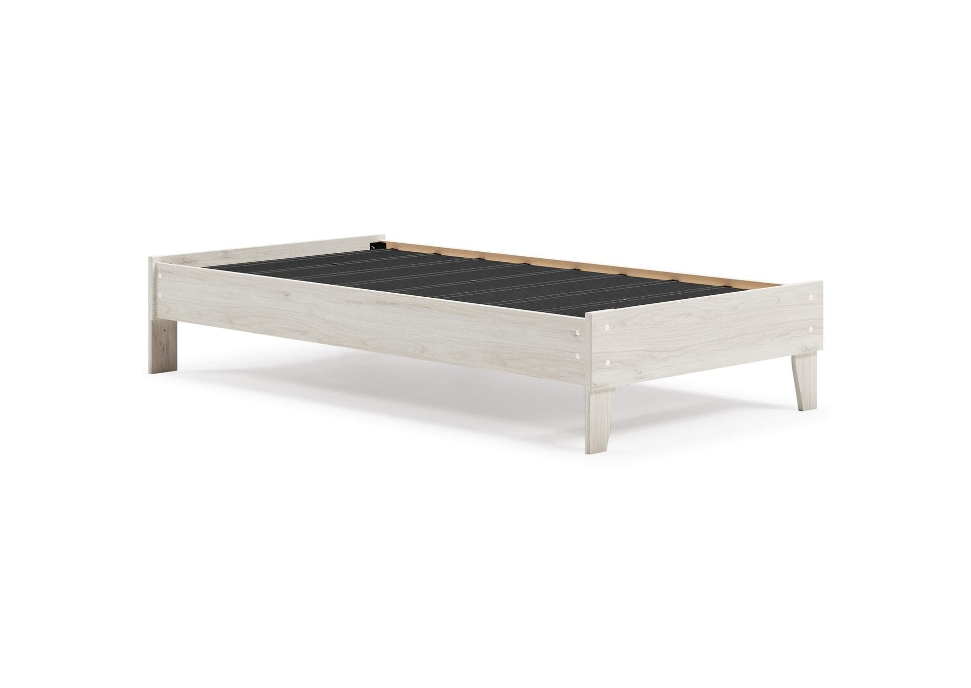 Socalle Twin Platform Bed with Chime 10 Inch Medium Hybrid Mattress angled view