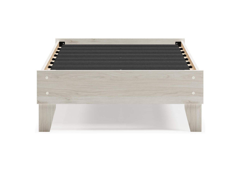 Socalle Twin Platform Bed with Chime 10 Inch Firm Memory Foam Mattress front view