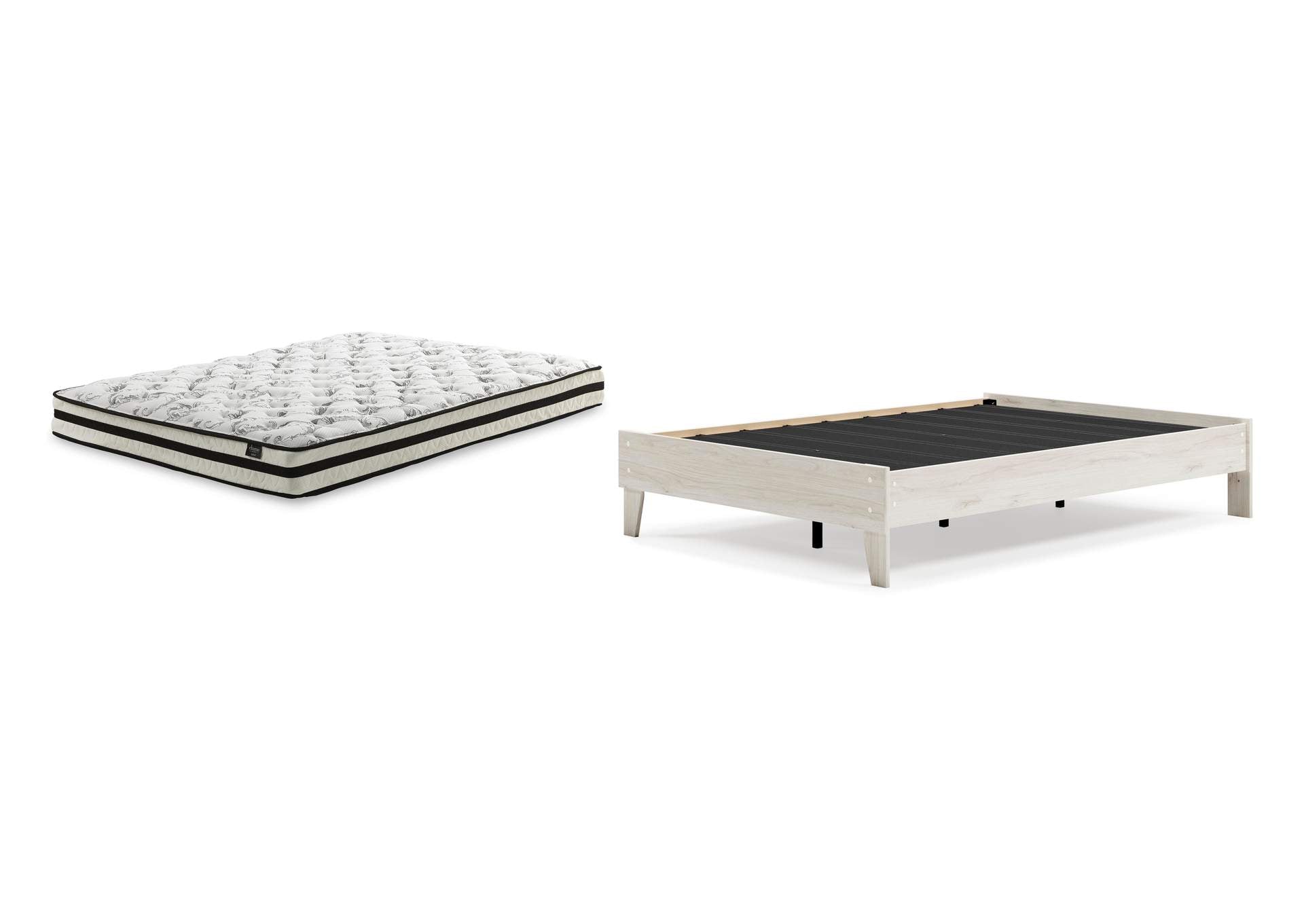Socalle Full Platform Bed with Chime 8 Inch Firm Innerspring Mattress