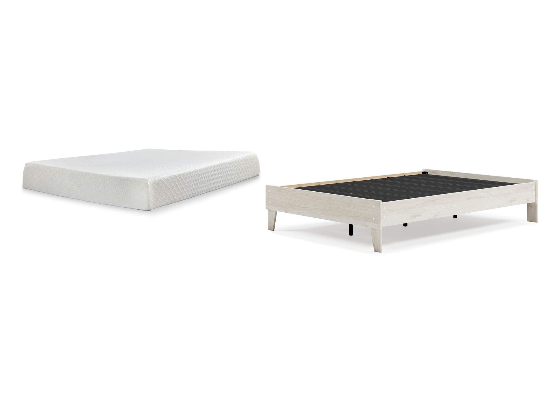 Socalle Full Platform Bed with Chime 10 Inch Firm Memory Foam Mattress