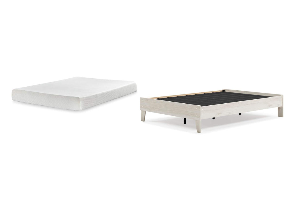 Socalle Full Platform Bed with Chime 8 Inch Medium Memory Foam Mattress