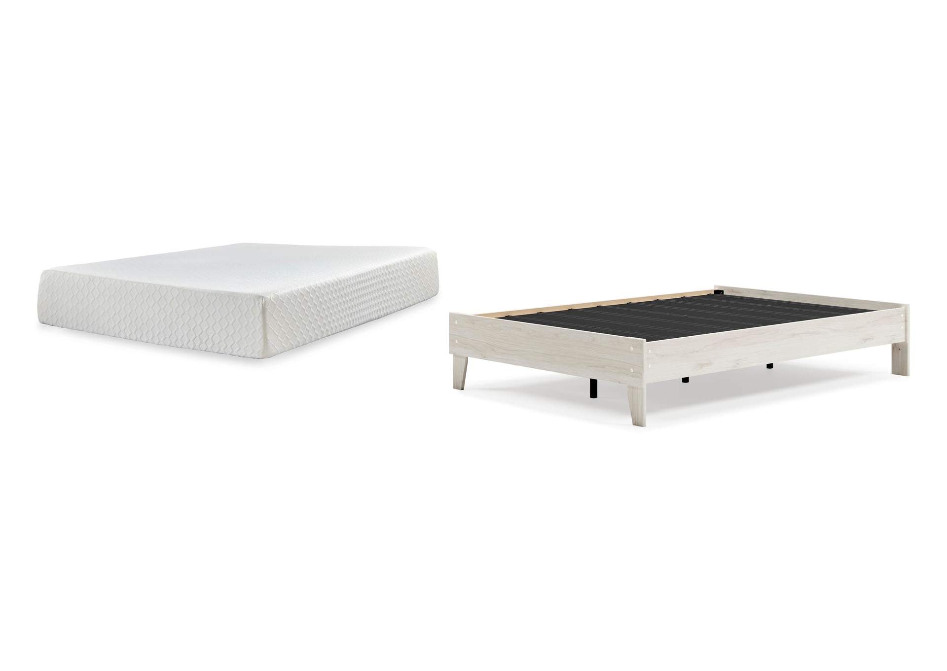 Socalle Full Platform Bed with Chime 12 Inch Plush Memory Foam Mattress