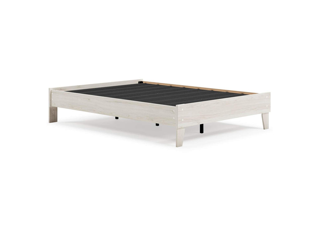 Socalle Full Platform Bed with Chime 10 Inch Medium Hybrid Mattress angled view