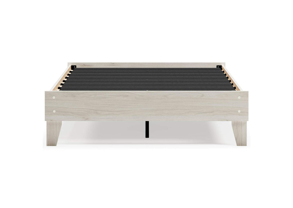 Socalle Full Platform Bed with Chime 10 Inch Firm Memory Foam Mattress front view