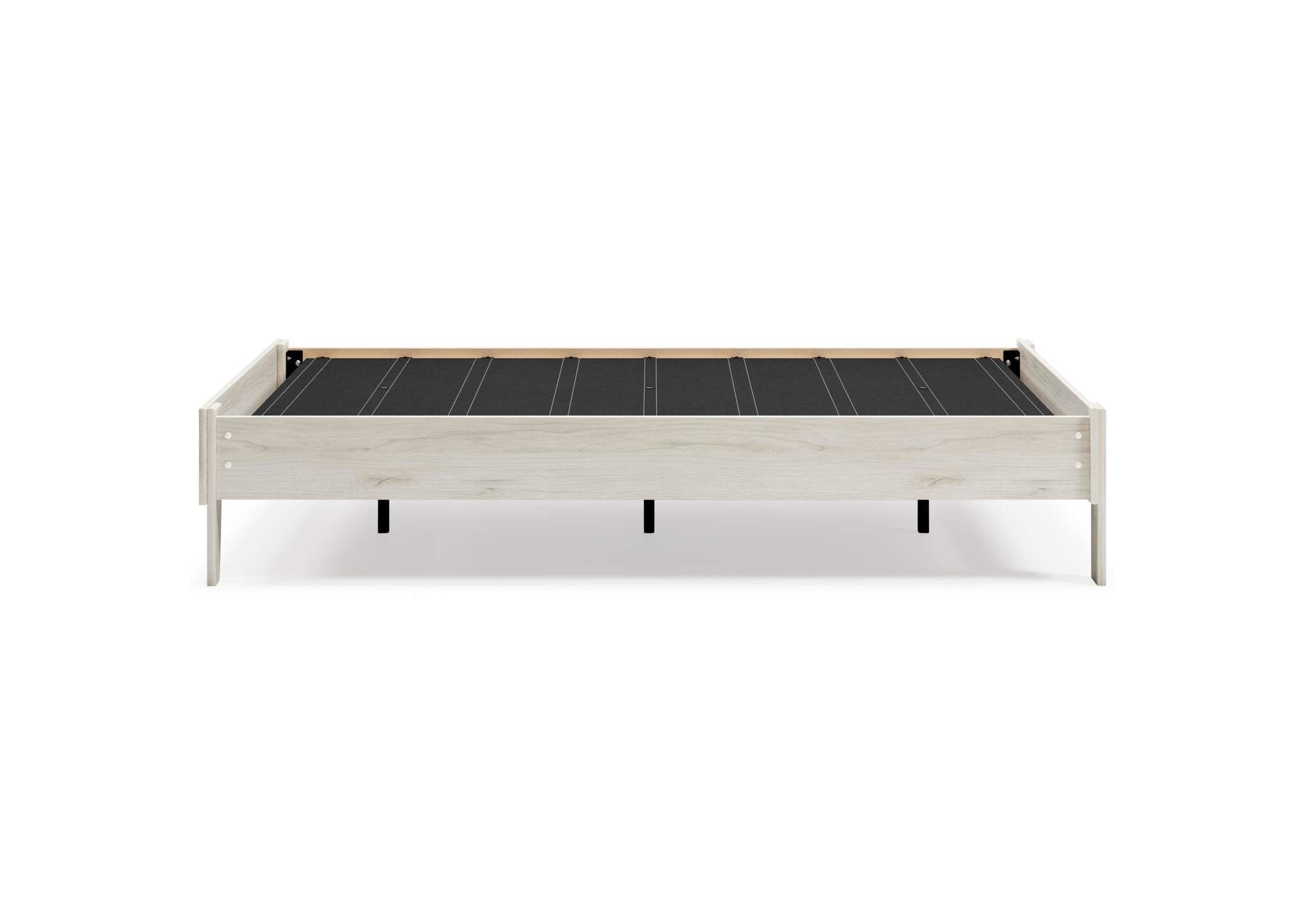 Socalle Full Platform Bed with Chime 12 Inch Plush Hybrid Twin Mattress side view