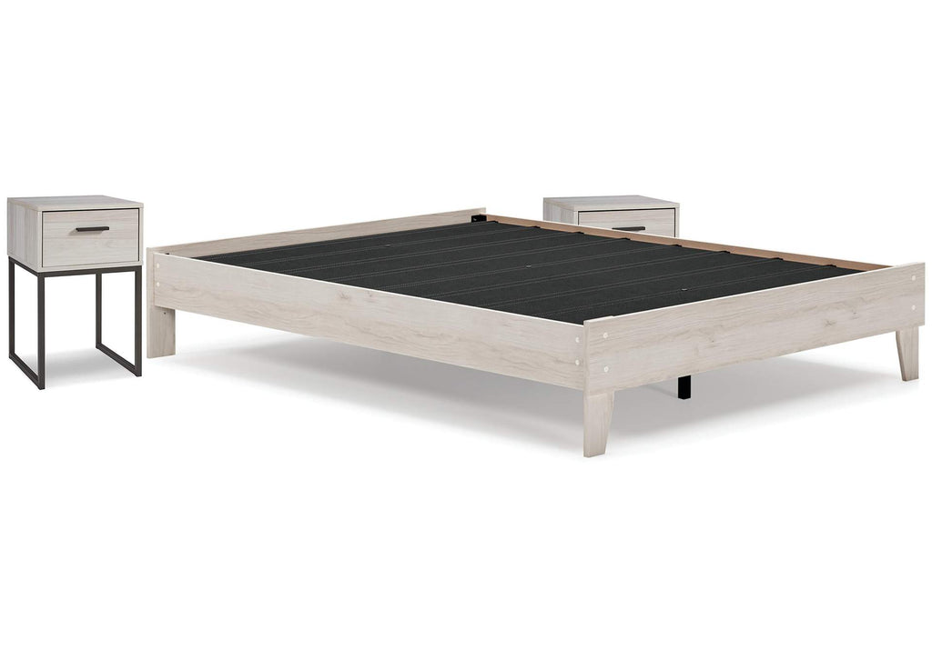 Socalle Queen Platform Bed and 2 Nightstands