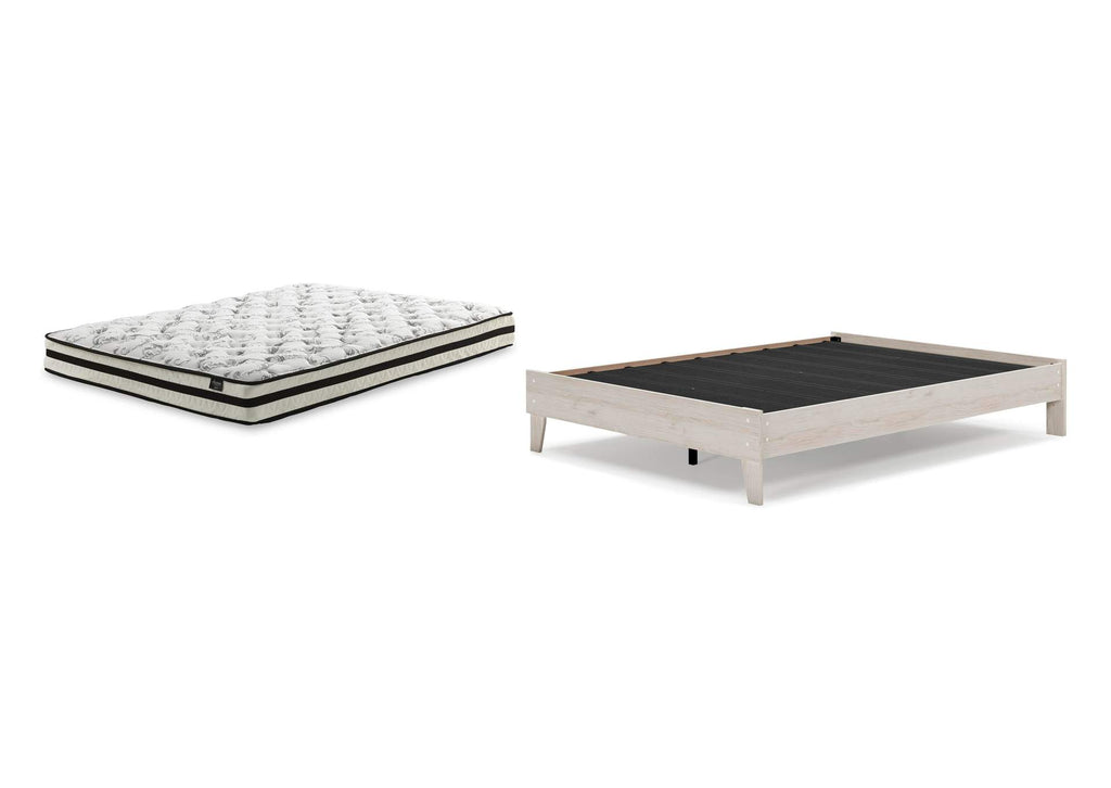 Socalle Queen Platform Bed with Chime 8 Inch Firm Innerspring Mattress