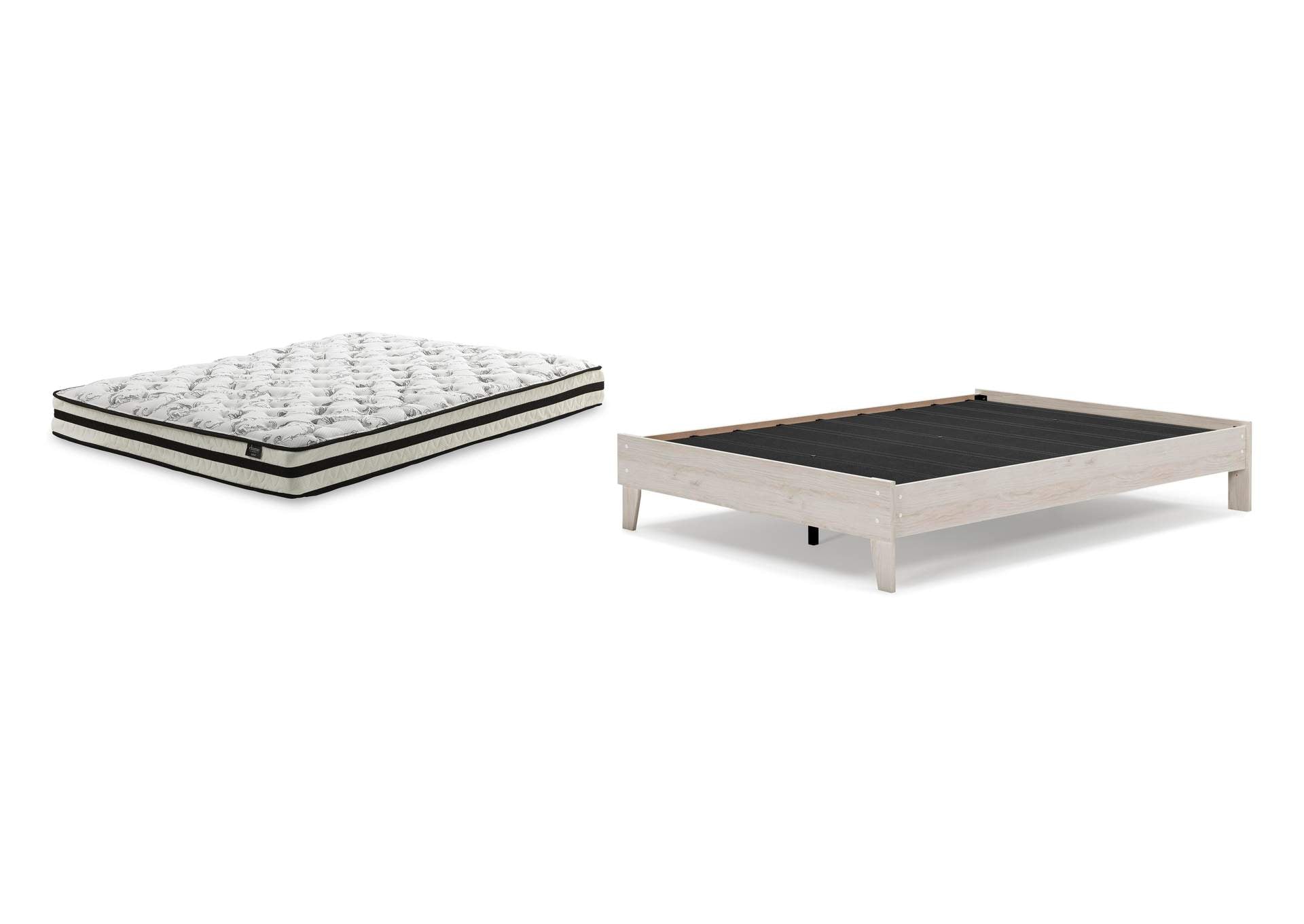 Socalle Queen Platform Bed with Chime 8 Inch Firm Innerspring Mattress
