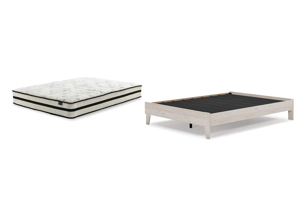 Socalle Queen Platform Bed with Chime 10 Inch Medium Hybrid Mattress