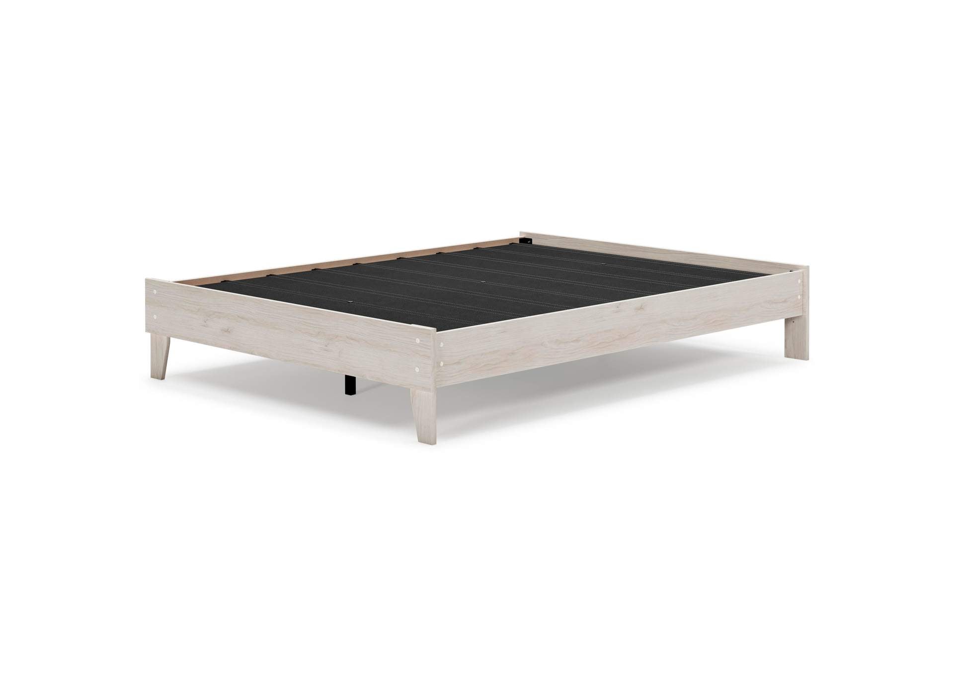 Socalle Queen Platform Bed with Chime 12 Inch Plush Memory Foam Mattress angled view