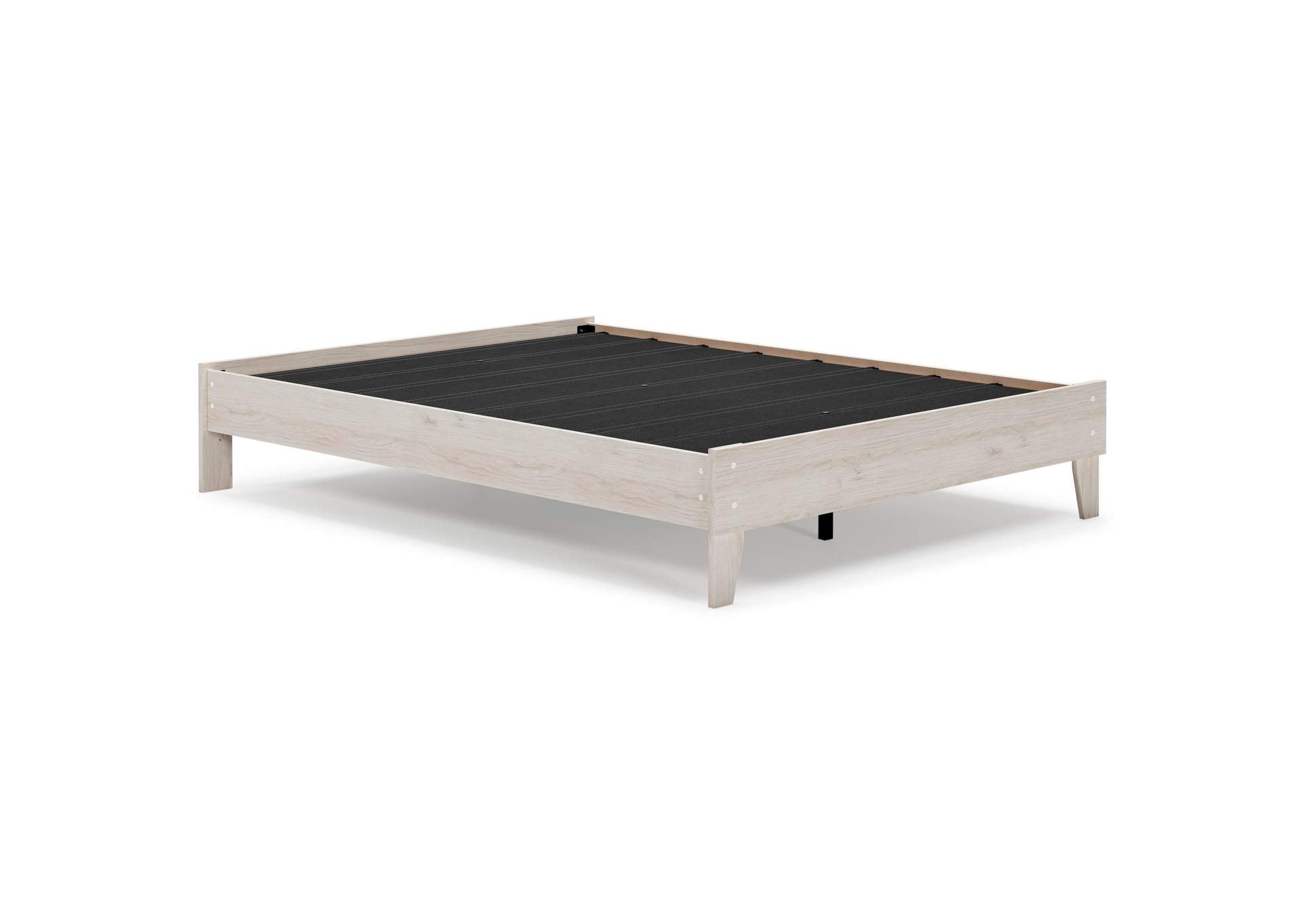 Socalle Queen Platform Bed with Chime 8 Inch Medium Memory Foam Mattress angled view