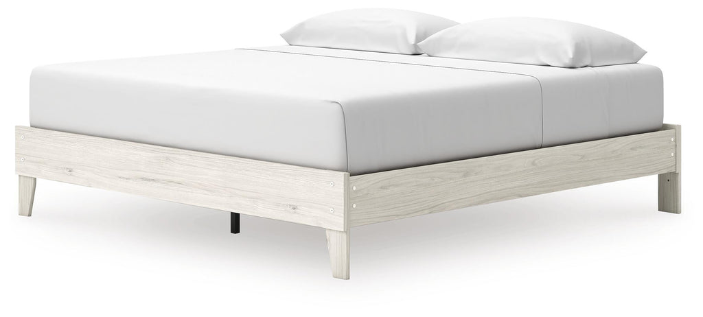 Socalle King Platform Bed in Light Natural, angle view