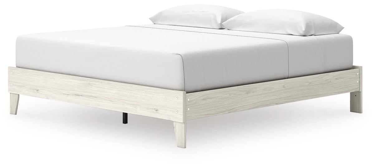 Socalle King Platform Bed in Light Natural, angle view
