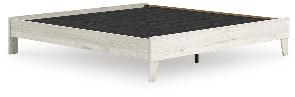Socalle King Platform Bed in Light Natural, angle view