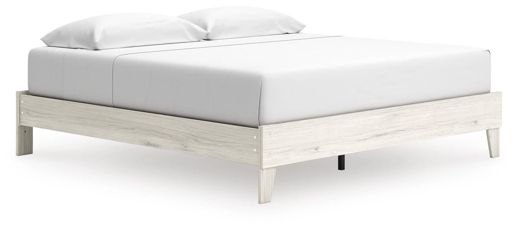 Socalle King Platform Bed in Light Natural, angle view