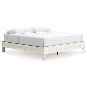 Socalle King Platform Bed in Light Natural, angle view