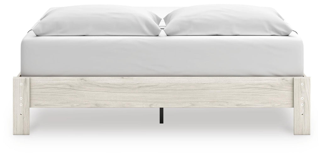 Socalle King Platform Bed in Light Natural, back view
